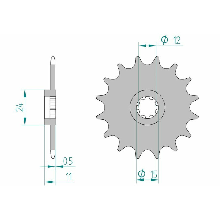 Pignon AFAM acier standard 94100 - 415 | Oxmoto