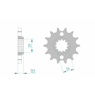 Pignon AFAM acier standard 24801 - 630 | Oxmoto