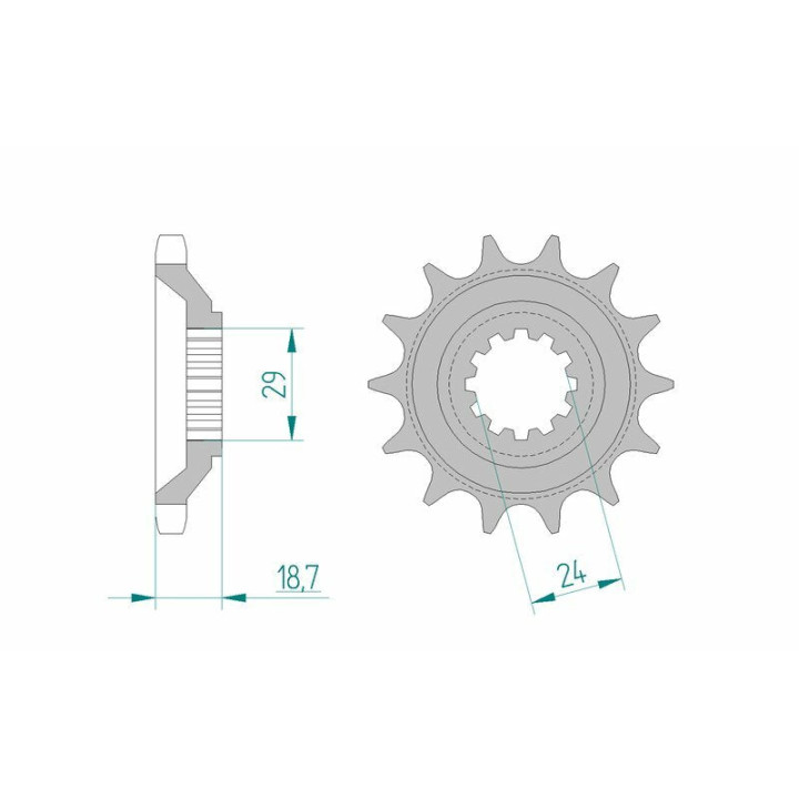 Pignon AFAM acier standard 24803 - 630 | Oxmoto