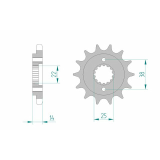 Pignon AFAM acier standard 52602 - 530 | Oxmoto