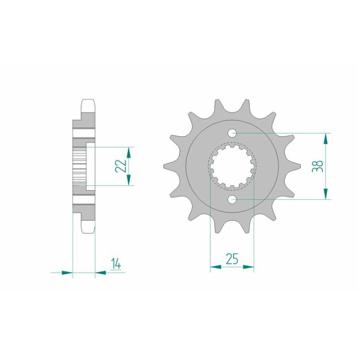Pignon AFAM acier standard 52602 - 530 | Oxmoto