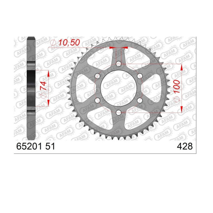 Couronne AFAM acier 65201 - 428 | Oxmoto