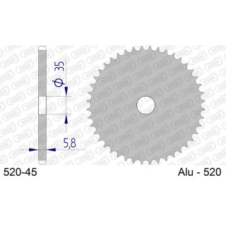Couronne AFAM alu standard - 520 520-45 | Oxmoto