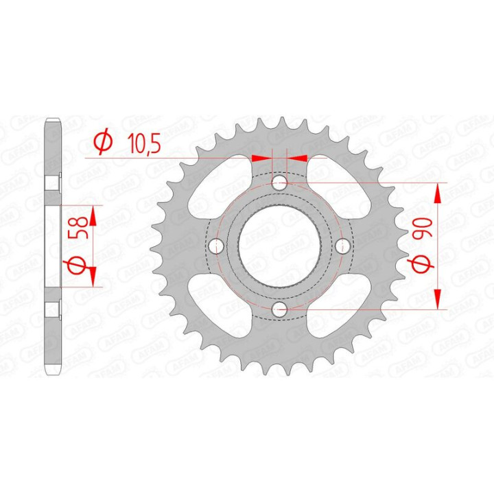 Couronne AFAM acier standard 10214 - 520 1074331001 | Oxmoto
