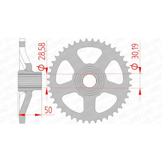 Couronne AFAM acier standard 35100 - 415 | Oxmoto