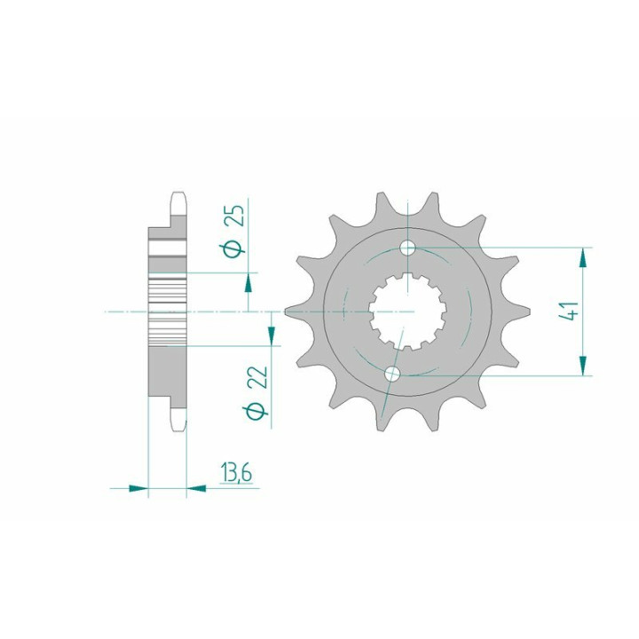 Pignon AFAM acier standard 20517 - 520 1075037003 | Oxmoto