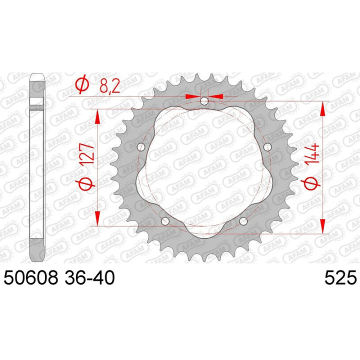 Couronne AFAM Acier Standard - 525 - Nécessite un porte couronne AFAM 50608-39