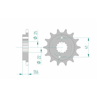 Pignon AFAM acier standard 20517 - 520 1075037002 | Oxmoto