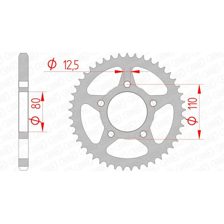 Couronne AFAM acier standard 10608 - 525 1074372002 | Oxmoto