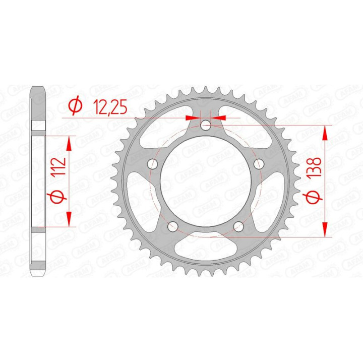 Couronne AFAM acier standard 10613 - 525 1074373007 | Oxmoto