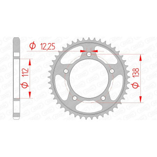 Couronne AFAM acier standard - 525 10613-44 | Oxmoto
