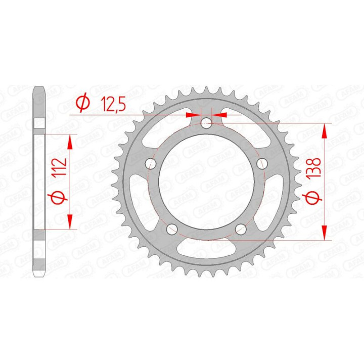 Couronne AFAM acier standard 10627 - 520 1074377003 | Oxmoto
