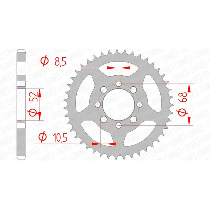 Couronne AFAM acier standard 14101 - 428 1074483004 | Oxmoto