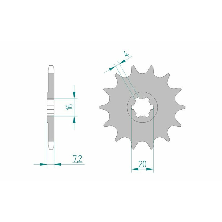 Pignon AFAM acier standard 22104 - 520 | Oxmoto
