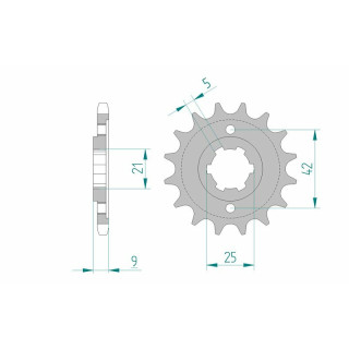 Pignon AFAM acier standard 21304 - 428 1075358001 | Oxmoto
