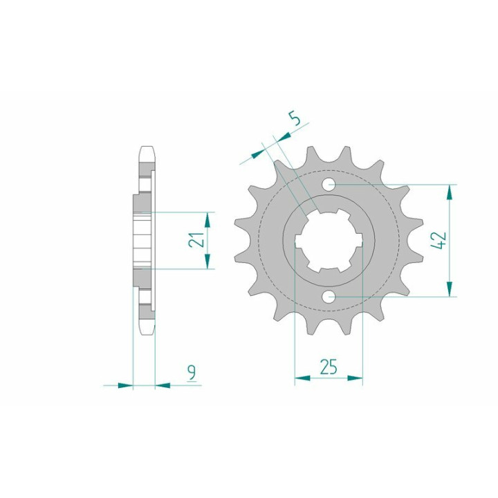 Pignon AFAM acier standard 21304 - 428 1075358002 | Oxmoto