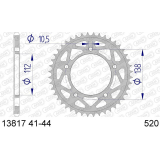 Couronne AFAM aluminium 13817 - 520 1074481001 | Oxmoto