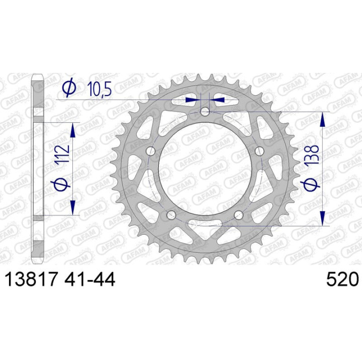 Couronne AFAM aluminium 13817 - 520 1074481001 | Oxmoto