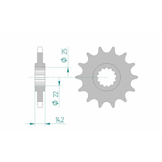 Pignon AFAM acier standard 24602 - 525 | Oxmoto