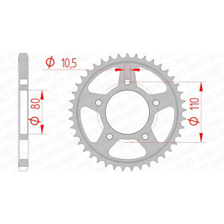 Couronne AFAM acier standard 10504 - 525 1074361001 | Oxmoto