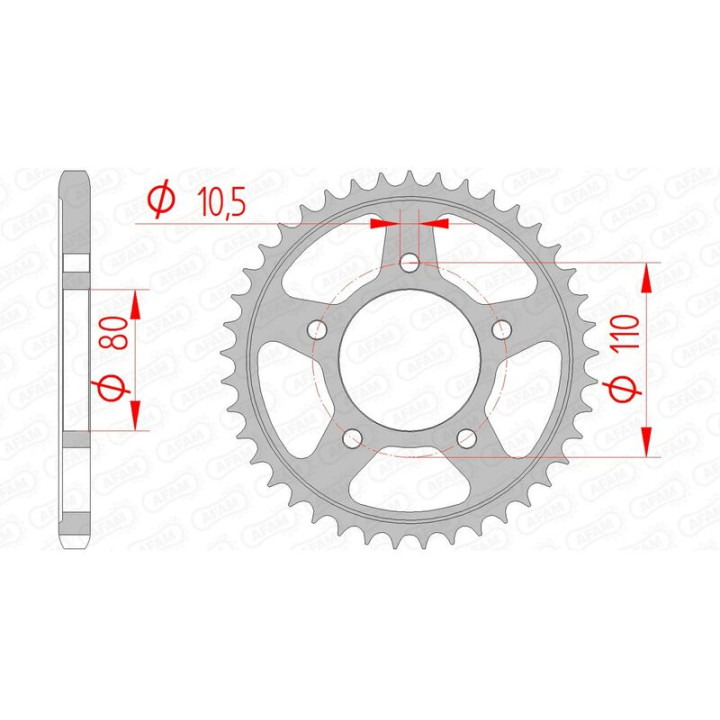 Couronne AFAM acier standard 10504 - 525 1074361001 | Oxmoto