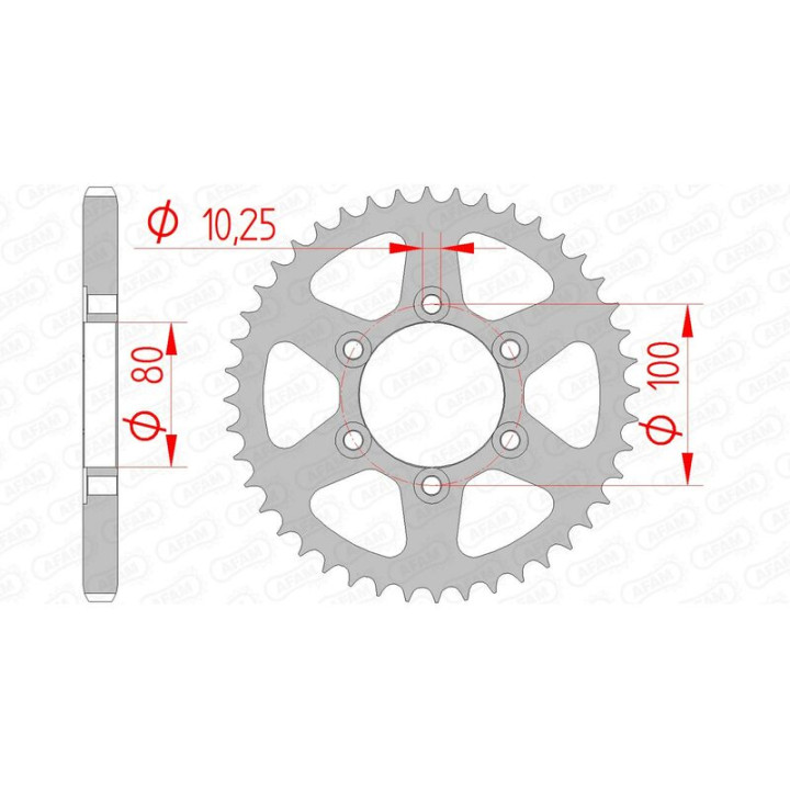 Couronne AFAM acier standard 92666 - 525 1074791003 | Oxmoto