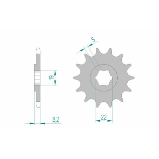 Pignon AFAM acier standard 22302 - 520 | Oxmoto