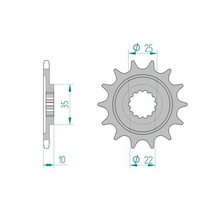 Pignon AFAM acier standard 94604 - 520 | Oxmoto