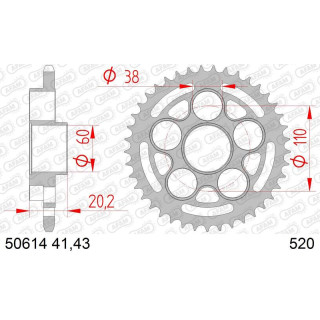 Couronne AFAM acier standard 50614 - 520 1074676002 | Oxmoto