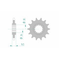 Pignon AFAM acier standard 20611 - 525 | Oxmoto