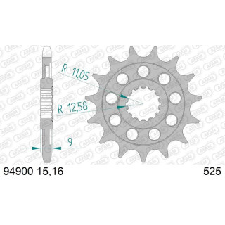 Pignon AFAM acier standard 94900 - 525 1077191002 | Oxmoto