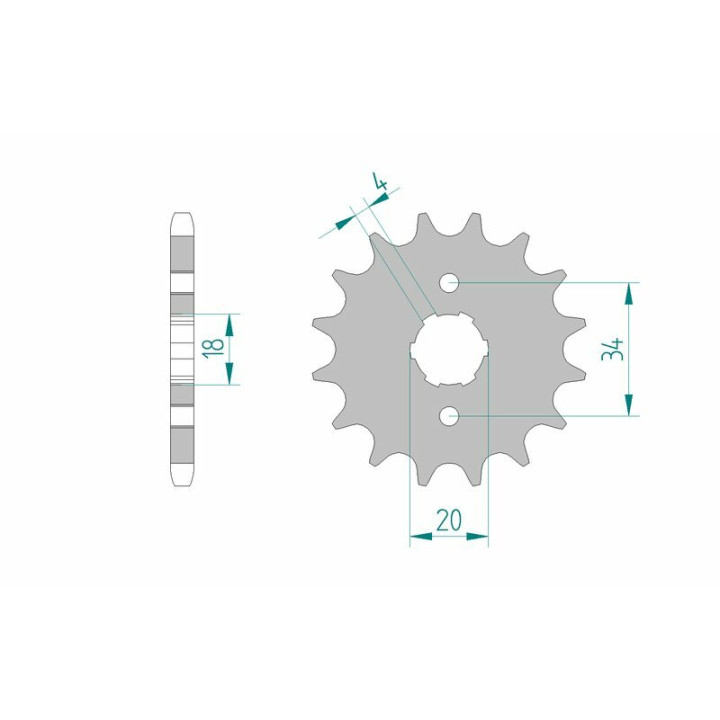 Pignon AFAM acier standard 20200 - 428 1074535005 | Oxmoto