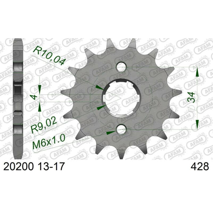 Pignon AFAM acier standard 20200 - 428 1074535003 | Oxmoto