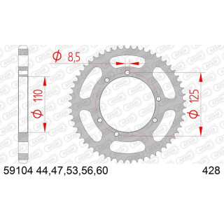 Couronne AFAM acier standard 59104 - 428 1074704005 | Oxmoto