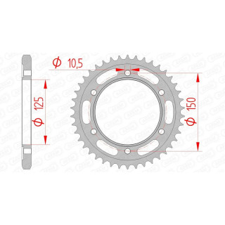 Couronne AFAM acier standard 71800 - 525 | Oxmoto