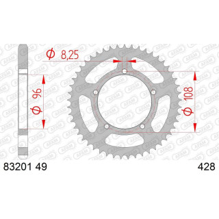 Couronne AFAM acier standard 83201 - 428 | Oxmoto