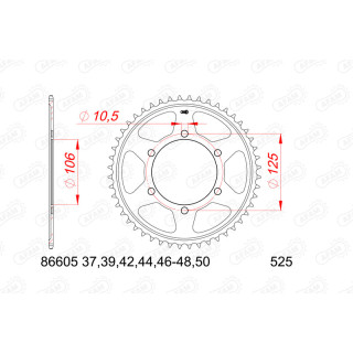 Couronne AFAM acier standard 86605 - 525 1074760005 | Oxmoto