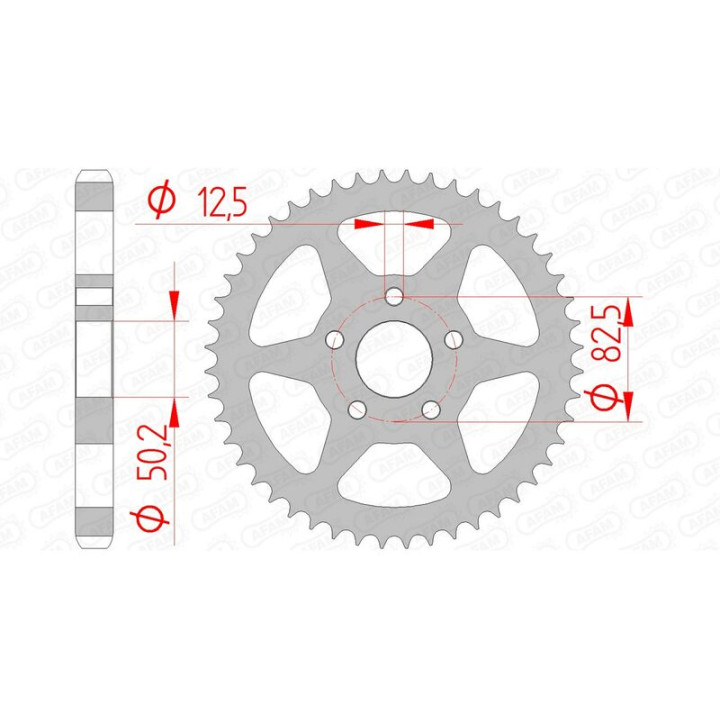 Couronne AFAM acier standard 92803 - 530 1074795002 | Oxmoto