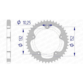 Couronne AFAM aluminium 93836 - 525 1074818003 | Oxmoto