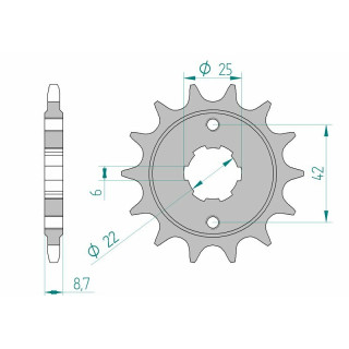 Pignon AFAM acier standard 20401 - 520 | Oxmoto