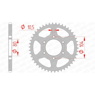 Couronne AFAM acier standard 16606 - 520 1074587002 | Oxmoto