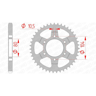 Couronne AFAM acier standard 16610 - 525 1074588003 | Oxmoto
