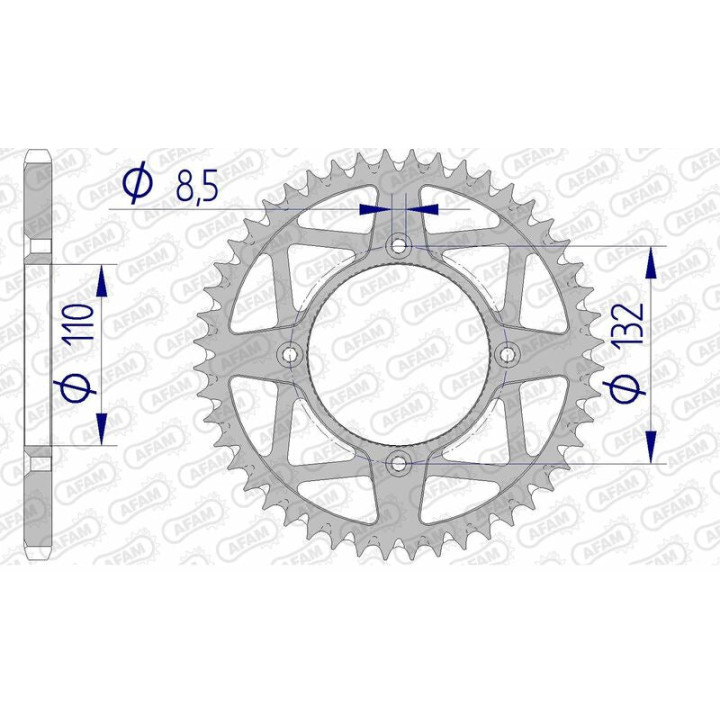 Couronne AFAM aluminium ultra-light anti-boue 72306 - 520 1074737001