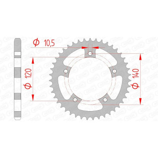 Couronne AFAM acier standard 86500 - 525 1074755002 | Oxmoto