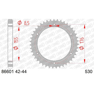 Couronne AFAM acier standard 86601 - 530 1074757004 | Oxmoto