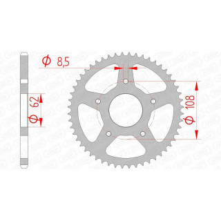 Couronne AFAM acier standard 92122 - 420 1074771002 | Oxmoto