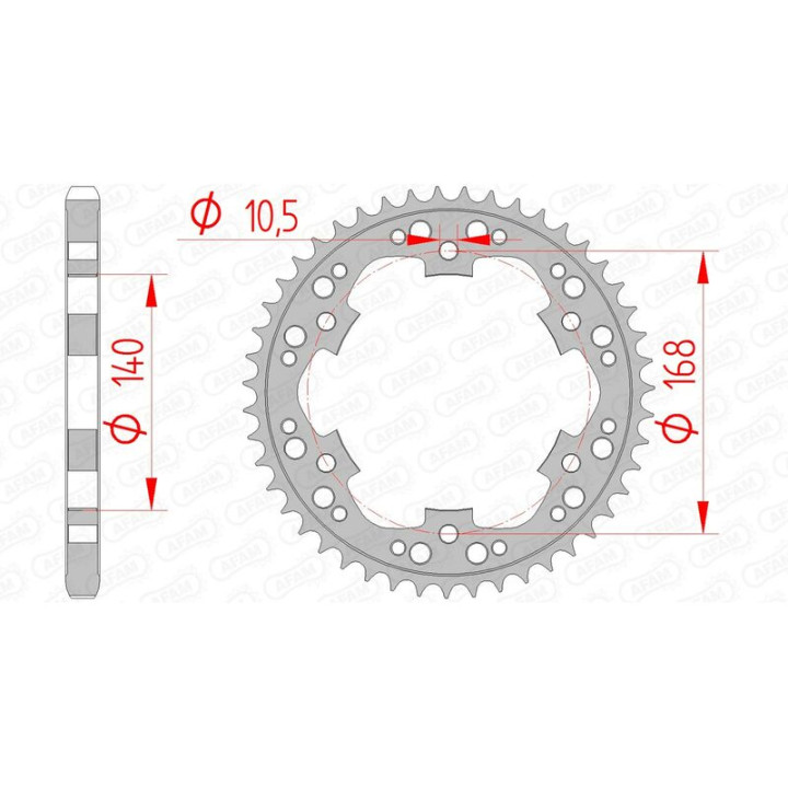Couronne AFAM acier standard 92635 - 525 1074790003 | Oxmoto