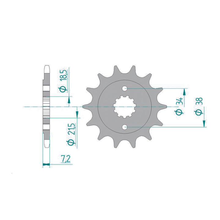 Pignon AFAM acier standard 20320 - 520 1074796002 | Oxmoto