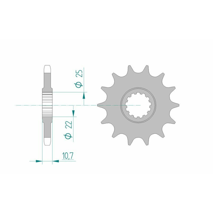Pignon AFAM acier standard 21606 - 525 1075601002 | Oxmoto