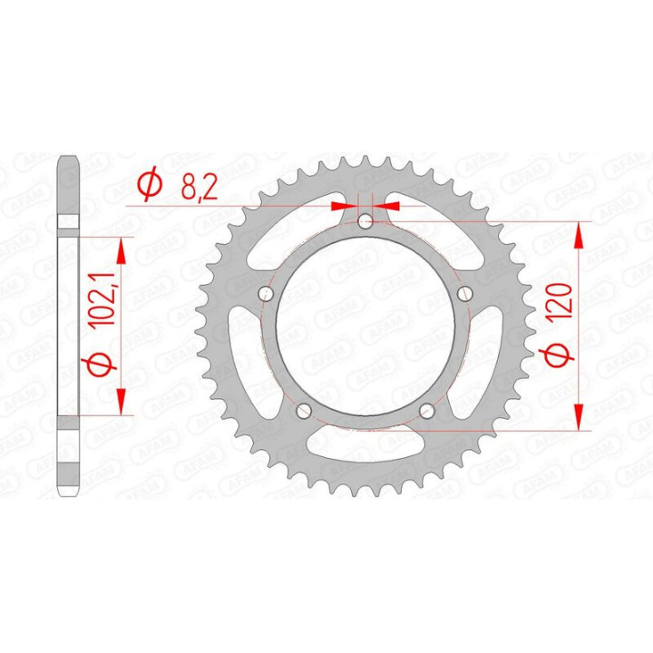 Couronne AFAM acier standard 35104 - 420 | Oxmoto